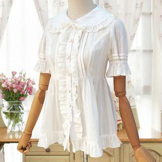 Short-sleeve A-line Blouse