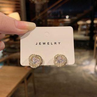 Rhinestone Earring 1 Pair - My33876 - Gold - One Size