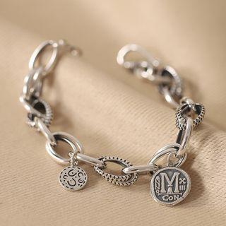 Embossed Sterling Silver Bracelet Silver - One Size