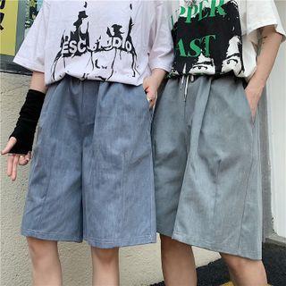 Plain Wide Leg Straight Cut Shorts