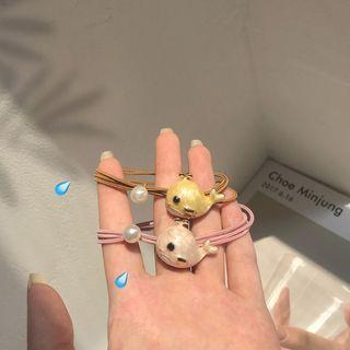 Faux Pearl Alloy Whale Hair Tie