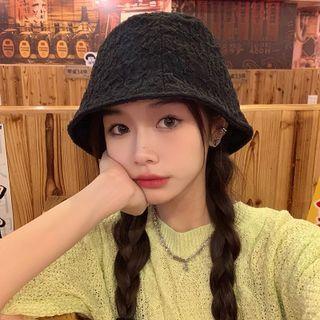 Seersucker Runched Bucket Hat