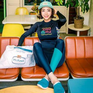 Set: Print Long-sleeve Rashguard + Water Pants