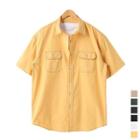 Flap-pocket Stitched Loose-fit Shirt