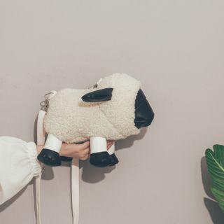 Fleece Sheep Crossbody Bag White - One Size