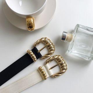 Golden-buckle Pleather Belt
