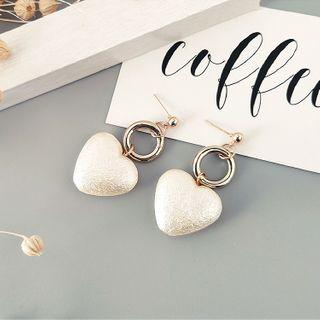 Heart Drop Earring White - One Size