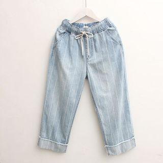 Pinstriped Cropped Jeans