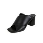 Cross-band Block-heel Mules