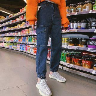High-waist Double Pocket Jogger Jeans