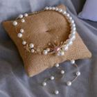 Bridal Faux Pearl Rhinestone Necklace White - One Size