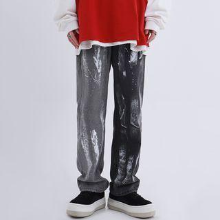 Paint Print Baggy Jeans
