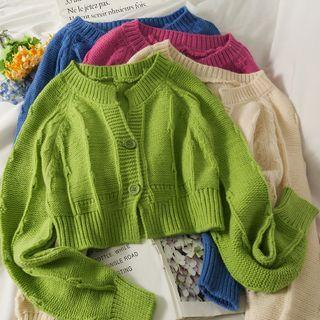 Two-buttons Cropped Cardigan In 5 Colors