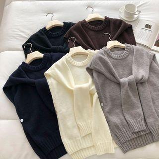 Mock Two-piece Crewneck Knit Vest
