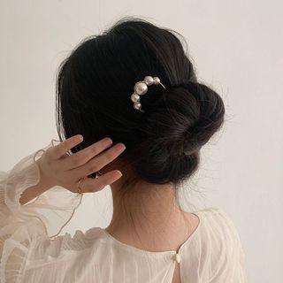 Faux Pearl Hair Stick (various Designs) K06-250 - Gold & White - One Size