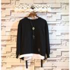 Long-sleeve Zip-side Top