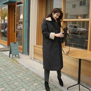 Double-breasted Faux-fur Padded Jacket
