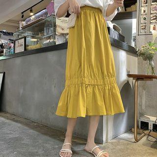 High-waist A-line Long Skirt