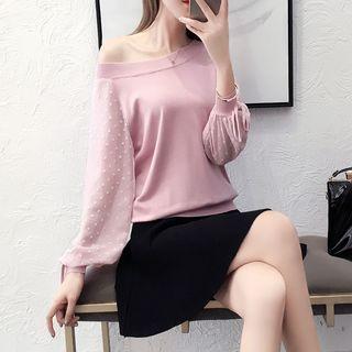 Plain Knit Top / A-line Skirt / Set