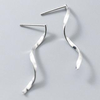 925 Sterling Silver Twisted Dangle Earring 1 Pair - 925 Sterling Silver Twisted Dangle Earring - One Size