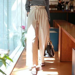 High-waist Colored Wide-leg Pants