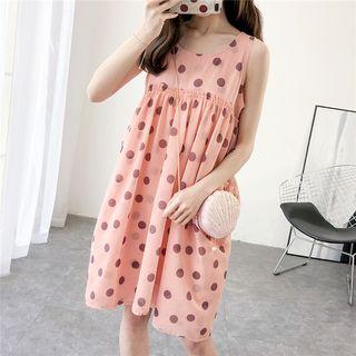 Polka-dot Tank Dress As Shown In Figure - One Size