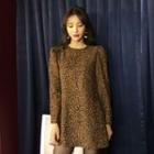 Puff-shoulder Leopard Minidress