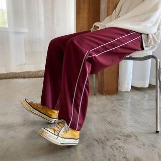 Contrast Trim Sweatpants Red - One Size
