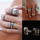 Set Of 4: Embossed Ring (assorted Designs) As Shown In Figure - One Size