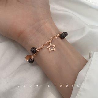 925 Sterling Silver Star Bead Bracelet