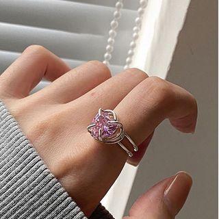 Rhinestone Ring J2935 - Silver - One Size