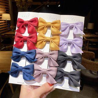 Set: Fabric Bow Hair Clip