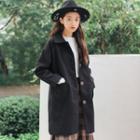 Pocketed Single-breasted Coat Black - One Size