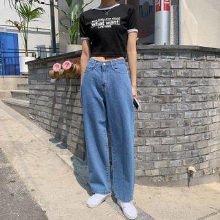 Colored Wide-leg Cotton / Denim Pants