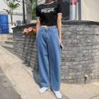 Colored Wide-leg Cotton / Denim Pants