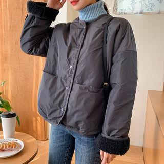 Fuax-shearling Snap-button Jacket