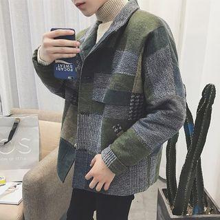 Patterned Panel Button Coat