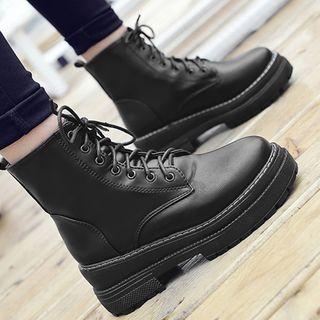 Fleece-lined Platform Short Boots