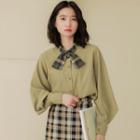 Bow Neck Blouse Green - One Size