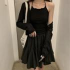 Camisole Top / Plain Cardigan / A-line Skirt