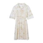 Set: Elbow-sleeve Mesh Dress + Slipdress