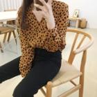 V-neck Leopard Print Shirt