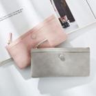 Buttoned Faux-leather Long Wallet