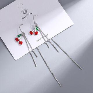 Cherry Alloy Fringed Earring 1 Pair - Silver - One Size