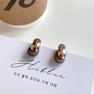 Polished Alloy Drop Earring Gold - One Size