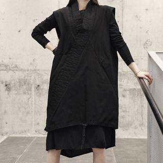 Mock Two-piece Vest Black - One Size