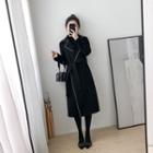 Long-sleeve Notch Lapel Belted Coat