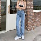 Low-rise Cutout Straight Leg Jeans