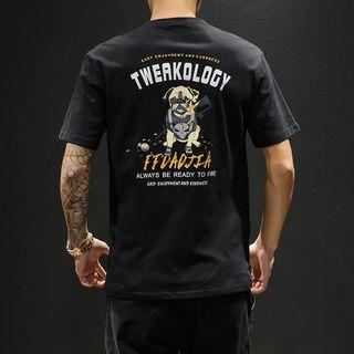 Short-sleeve Pug Printed T-shirt