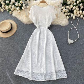 Cutout Lace Ruffle Dress